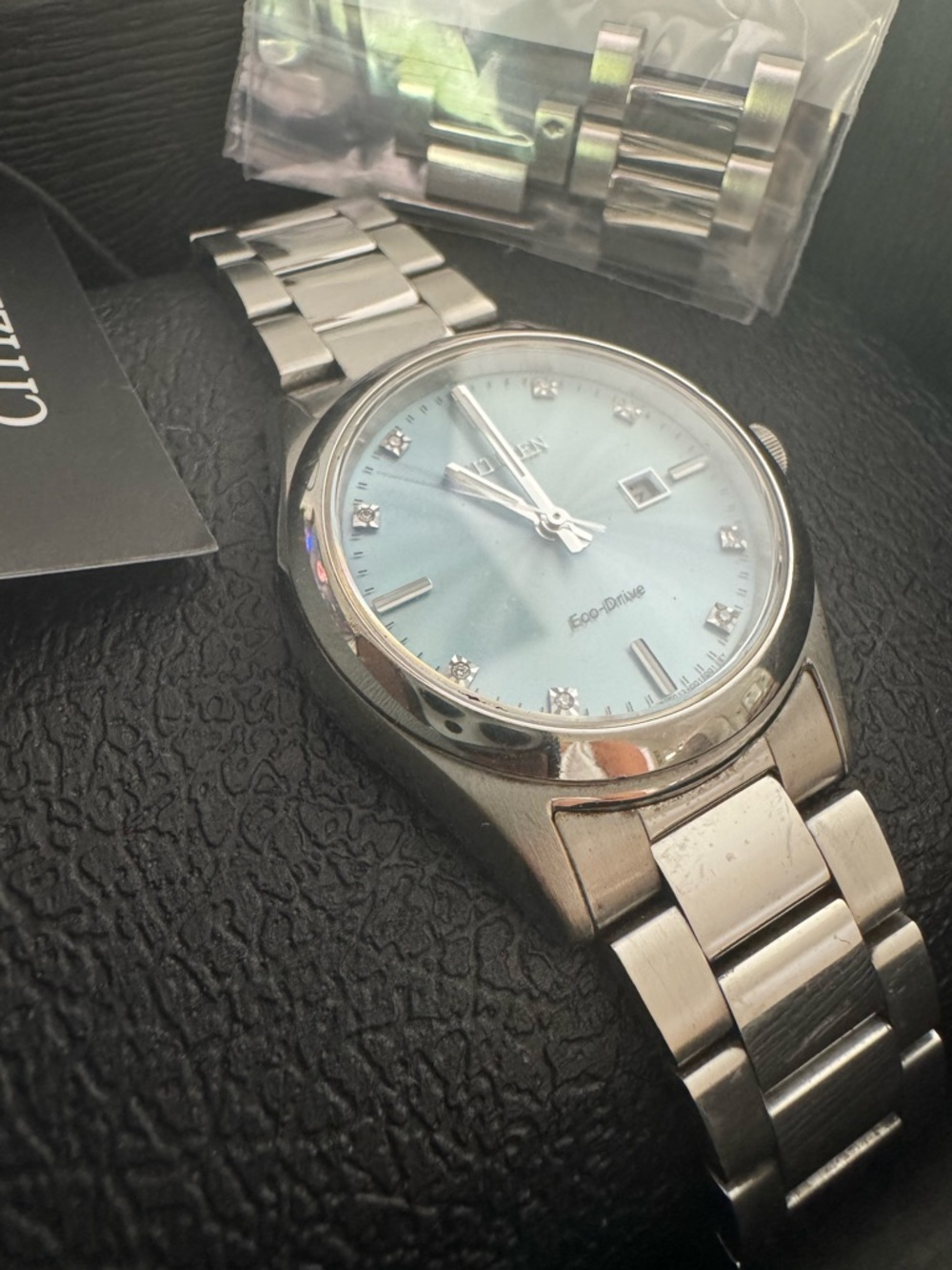 Citizen Silver Bracelet Watch with Light Blue Dial